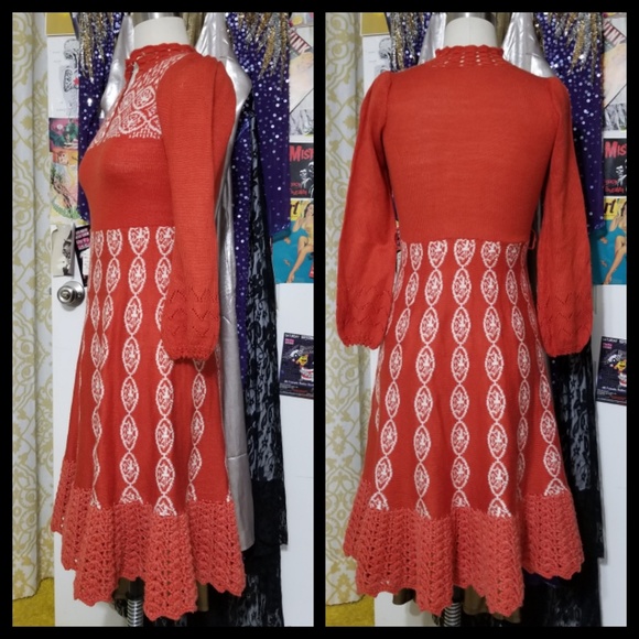 Sweet Vintage Knit Sweater Dress - Picture 2 of 5